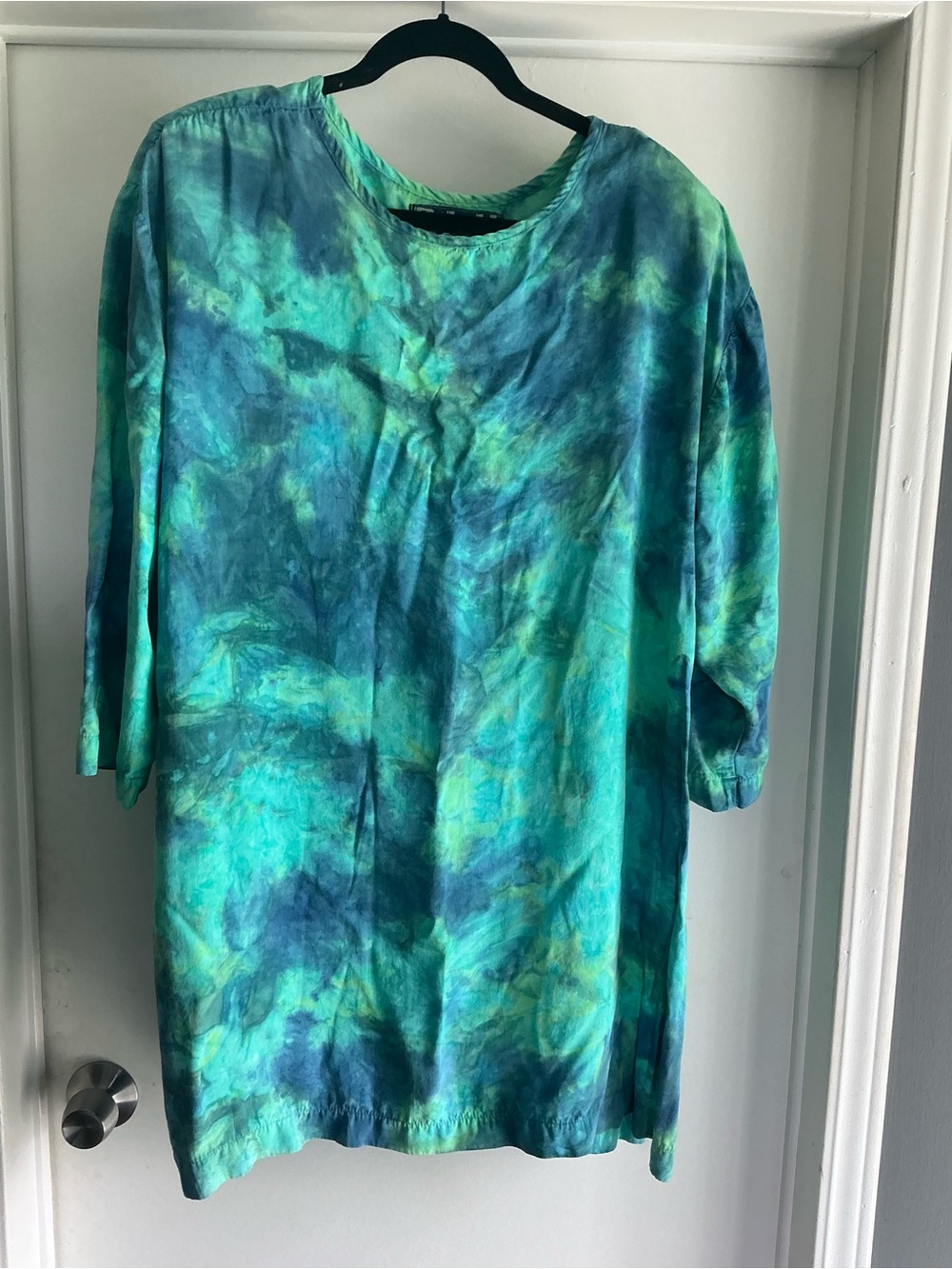 WOMENS plus size Tie-Dye Tunic/Dress in Teal & Blue 100% Rayon
